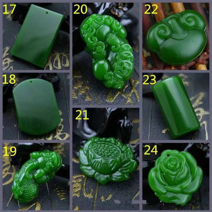 High-Quality Imitation Hetian Jade Jasper Spinach Green Outer Mongolia Material Pendant Jade Jewelry Pendant for Sales Opening Gift Live Broadcast Model