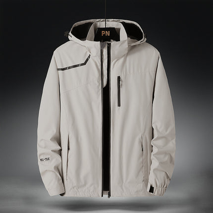 Men's and women's LOGO work clothes windproof waterproof outdoor mountaineering clothing plus velvet warm hooded coat wholesale