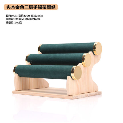 Solid Wood Gold Bracelet Bracelet Display Stand Watch Head Flower Hair Band Necklace Jewelry Storage Rack Live Broadcast Display Props