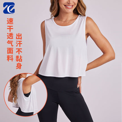 2026 Cross-Border Yoga Vest for Women with Hollow-Out Design, Beautiful Back Sports Cover-Up, Versatile Top for Running, Fitness, and Casual Wear Wholesale