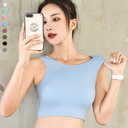 plus size Mesh Beautiful Back Push-up Yoga Sports Bra Women's Fitness Shockproof One-piece Vest Sports Underwear Thin