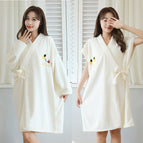 Long sleeve gray / Smiley face bathrobe pineapple grids [ 40-90kg can be worn]