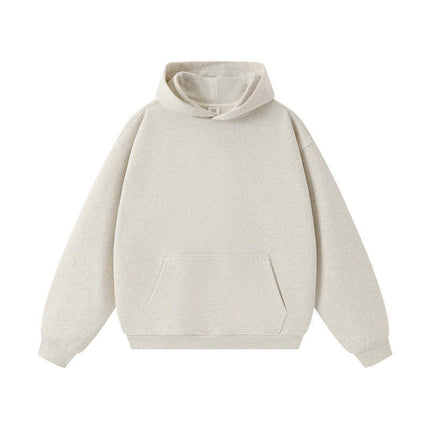 American Trendy Brand 450g Heavy Weight Terry Off-Shoulder Hooded Sweatshirt Men's Spring & Fall Hoodless Rope Loose Hoodie Wholesale
