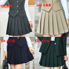 Solid color pleated skirt (remark color) / S