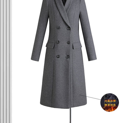 Professional Woolen Coat Women's Winter Middle and Long Hotel Front Desk Beauty Salon Sales Department Work Clothes Woolen Coat