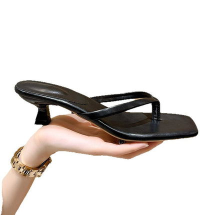 Square Toe Casual Beach Flip-Flops Women's Cross-Border Summer New European and American Foreign Trade Stiletto Women's Wholesale
