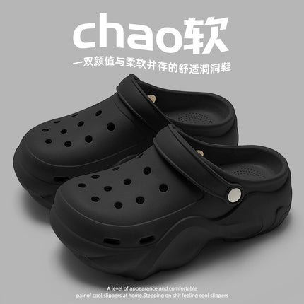 2025 with Little Red Riding Book Explosive Internet Celebrous Cave Shoes Summer Wear Cute Cartoon Thick Sole Non-slip Baotou Slippers