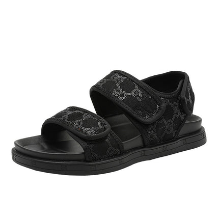 Thick High Casual Roman Beach Sandals 2025 Summer New Style Velcro Open-Toe Trendy Versatile Sandals