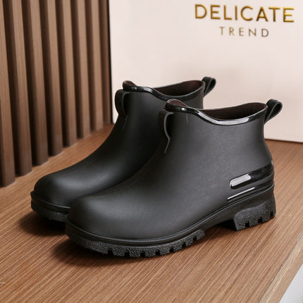 2024 cross-border new fashion rain boots men's couple outdoor waterproof shoes women's lightweight rubber shoes overshoes low-top rain boots
