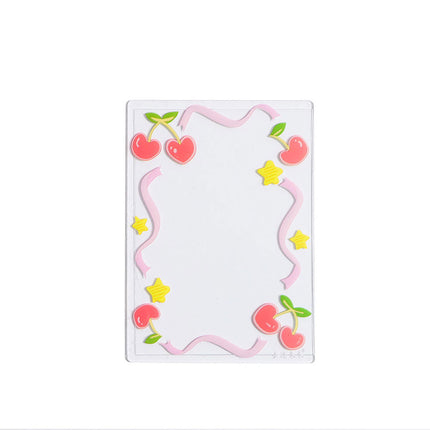 Small Fresh Cherry Album Small Card Protective Cover Hard Rubber Cover 40 Silk High Permeable Anti-scratch Tear Film B8 Bead Chain Card Cover in stock