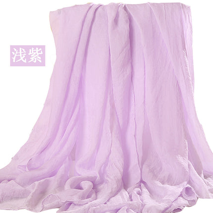 Simulated Silk Scarf Women's Long Oversized Red Gauze Scarf Sun Protection Shawl Beach Towel Catwalk Performance Pure Color Thin Section