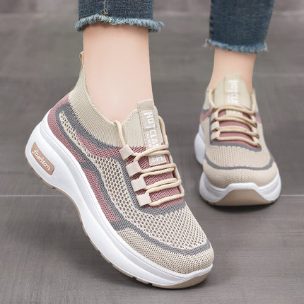 Women's Thick-Soled Classic Casual Shoes, Platform Shoes, Comfortable and Breathable Spring Sneakers, Fashionable and Versatile Sock Shoes Wholesale