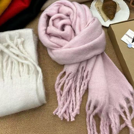 Cross-Border Imitation Cashmere Plaid Scarf for Women Autumn and Winter Thickened Warm Shawl Dual-Purpose Student Maillard Scarf Wholesale
