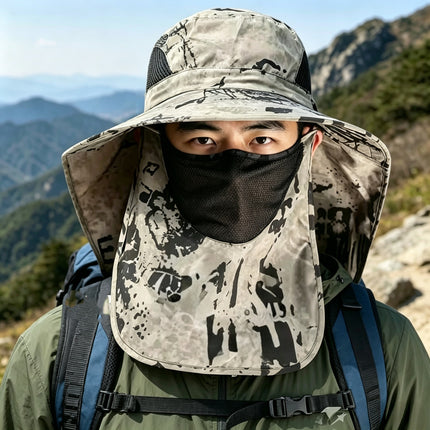 Sunscreen Men's Summer Fishing Hat Face Covering Fisherman Hat UV Protection Sun Hat Outdoor Sun Hat