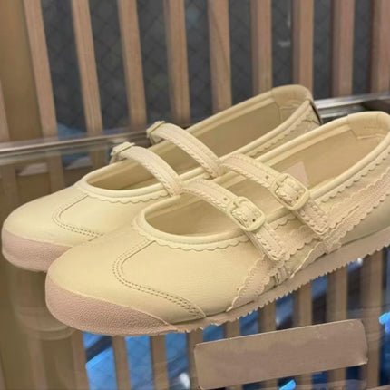 Sheepskin Edition ~ 2025 Ghost Family Japanese Style Ballet Shoes with Flat Bottom Women's Leather Girl's Style Mary Jane Shoes
