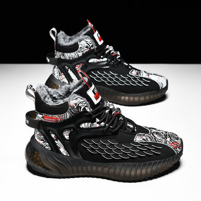 Cross-Border Men's Shoes Winter 2025 New Style Fleece-Lined Warm Cotton Shoes Trendy Versatile Running Sports Casual Dad Shoes
