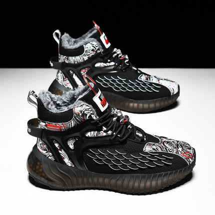 Cross-Border Men's Shoes Winter 2025 New Style Fleece-Lined Warm Cotton Shoes Trendy Versatile Running Sports Casual Dad Shoes