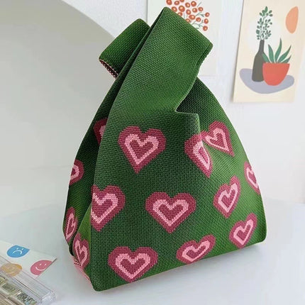 New Ins Bag Knitted Handbag Large Capacity Bucket Bag Versatile Daily Work Clothing Tote Bag Female Souvenir