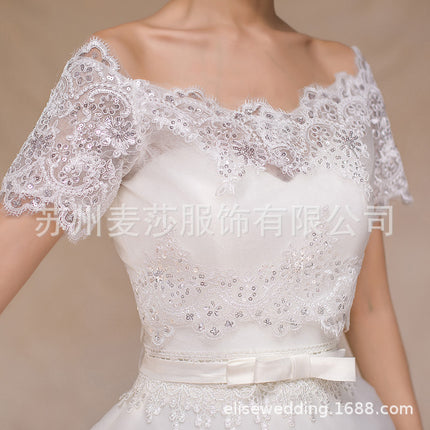 Spot Mesh Lace Shawl Women's Thin Pullover Cloak Bride Wedding Dress Wedding Shawl Ebay Amazon