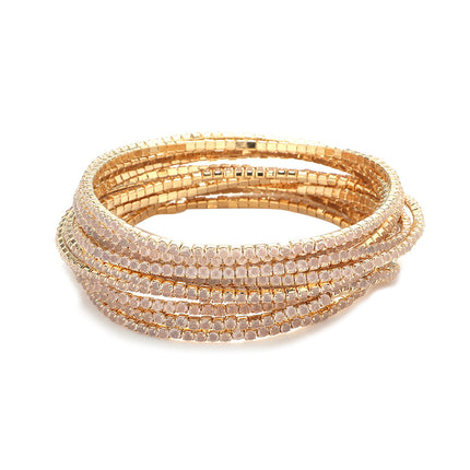 2.0mm Superfine Rhinestone Bracelet Stretch Bridal Bracelet Korean Style Single Row Flash Diamond Stretch Crystal Bracelet