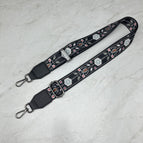 Black leather gun buckle / 3.8cm webbing shoulder strap