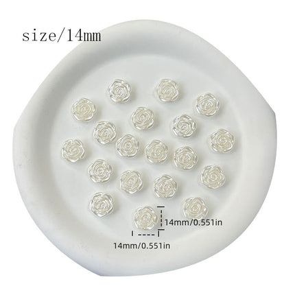 14mm happiness flower material diy handmade beaded abs simulation beads rose petals perforated mobile phone accessories