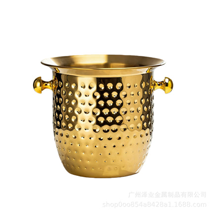 Cross-Border Foreign Trade Stainless Steel Ice Bucket Champagne Bucket Commercial Bar Ice Bucket Ice Beer Bucket Thickened Ice Red Wine Bucket