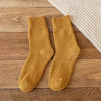 Solid color terry: ginger yellow / 5 pairs/free size