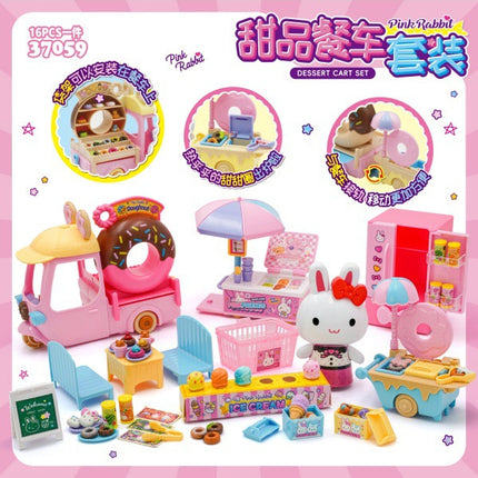 One-word pink rabbit kitchen refrigerator cake dessert shop girl simulation play house toys wholesale mini notebook