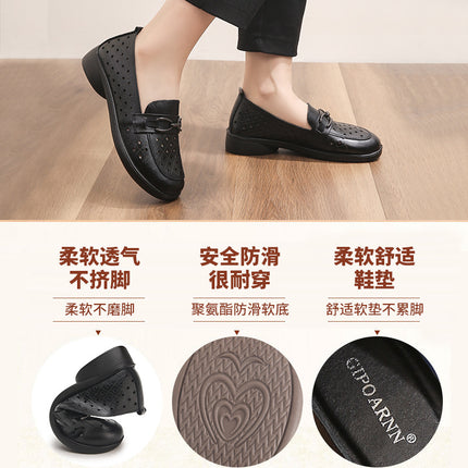 Mom's Shoes for Middle-Aged and Elderly Women, Summer 2026 New Style, Soft-Soled Leather Shoes, Breathable Non-Slip Sandals