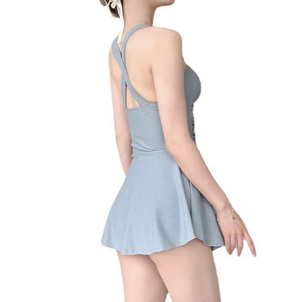 SOPHIE original avocado green one-piece slimming waist sports hot spring holiday small fresh flat angle swimming suit women
