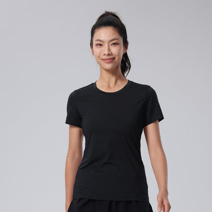 Women's Slim-Fit T-Shirt, Three-Dimensional Cut, Breathable, Versatile Summer Commute Base Shirt, Round Neck Running Shirt, Yoga