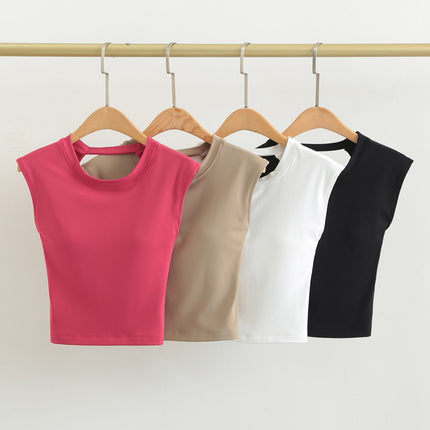 High-class Yoga Top with Chest Mat Yoga Clothing Sports Vest Women's Quick-drying Short-sleeved T-shirt Beautiful Back Fitness Top