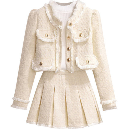 Small Chanel Style Dress Women's Autumn and Winter 2024 New Hot Style Elegant Small Style Small Dress Two-piece Set