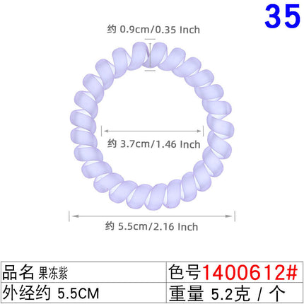 Outer Diameter 4cm Black Phone Cord Hair Tie Korean Hair Tie Hair Rope Transparent White Rubber Band Wire Coil Headwear