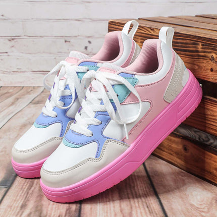 European Women's Shoes 2025 New Thick-Soled Height-Increasing Retro Sneakers Couple Style Color-Blocking Fashion Versatile Outdoor Trendy Shoes