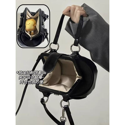 Niche Chocolate Retro Metal Buckle Mini Handbag for Women 2026 New Style Simple Versatile Shoulder Crossbody Bag