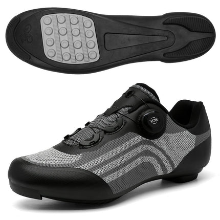 Road Mountain Men's and Women's Locked Bicycle Lockless Shoes Hard Sole Spinning Bicycle Riding Shoes Gym Black