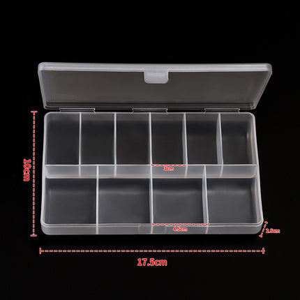 Manicure Tool Box, Nail Chip Box, Dust-Proof and Oxidation-Proof Jewelry, Multi-Grids 240 Pieces, Transparent High-Grade Plastic Storage Box