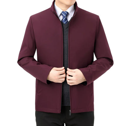 Winter Middle-Aged Men's down Jacket Casual Stand-Up Collar Dad's Trendy Warm Removable Liner White Duck down Jacket for Men