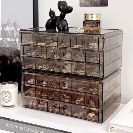 Jewelry Storage Box, Hand Jewelry, Earrings, Necklaces, Ear Studs, Anti-Oxidation Drawer-Type Acrylic Nail Art Jewelry Box