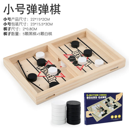 Wooden Bounces Chess Double Battle Ejection Chess Parent-Child Interactive Toys Hand-Eye Coordination Exercise Children's Educational Board Games