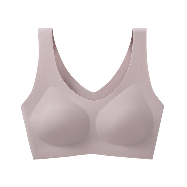 5Ut Genuine Fixed Cup Large Size Bra Without Rims for Women with Big Breasts Showing Small Breasts Seamless Cup All-In-One Vest for Women