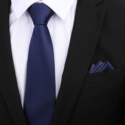 Formal wear wedding tie men's 8CM bridegroom wedding Korean style wine red business tie narrow zipper lazy men and women