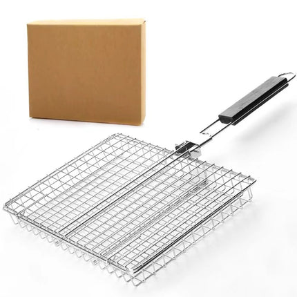 Folding Handle Barbecue Clip Grill Chicken Outdoor Multi-functional Grilled Fish Barbecue Corn Barbecue Mesh Grill Basket