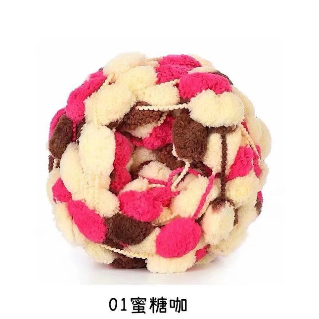 Big ball ball coarse wool round thread loop crochet sofa cushion carpet cushion handmade DIY woven material bag