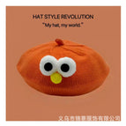 Big eyes beret-orange / 3-48 months