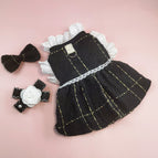 S43 black gold lace skirt + head flower + corsage / XS