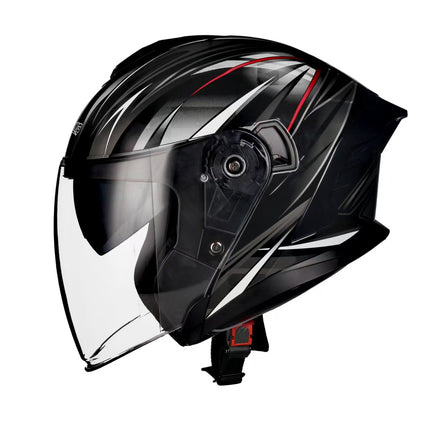 Jiarui National Trend Motorcycle Full-Face Helmet Half-Face Helmet for All Seasons Cool Riding Unisex Dot Certified