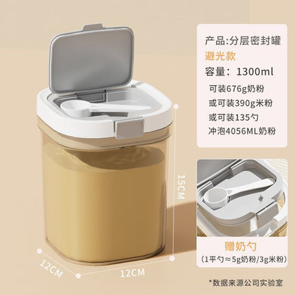 Milk Powder Dispensing Box, Food-Grade Plastic Baby Rice Cereal Container, Portable Moisture-Proof Milk Powder Box for Home Use and Travel, Sealed Jar